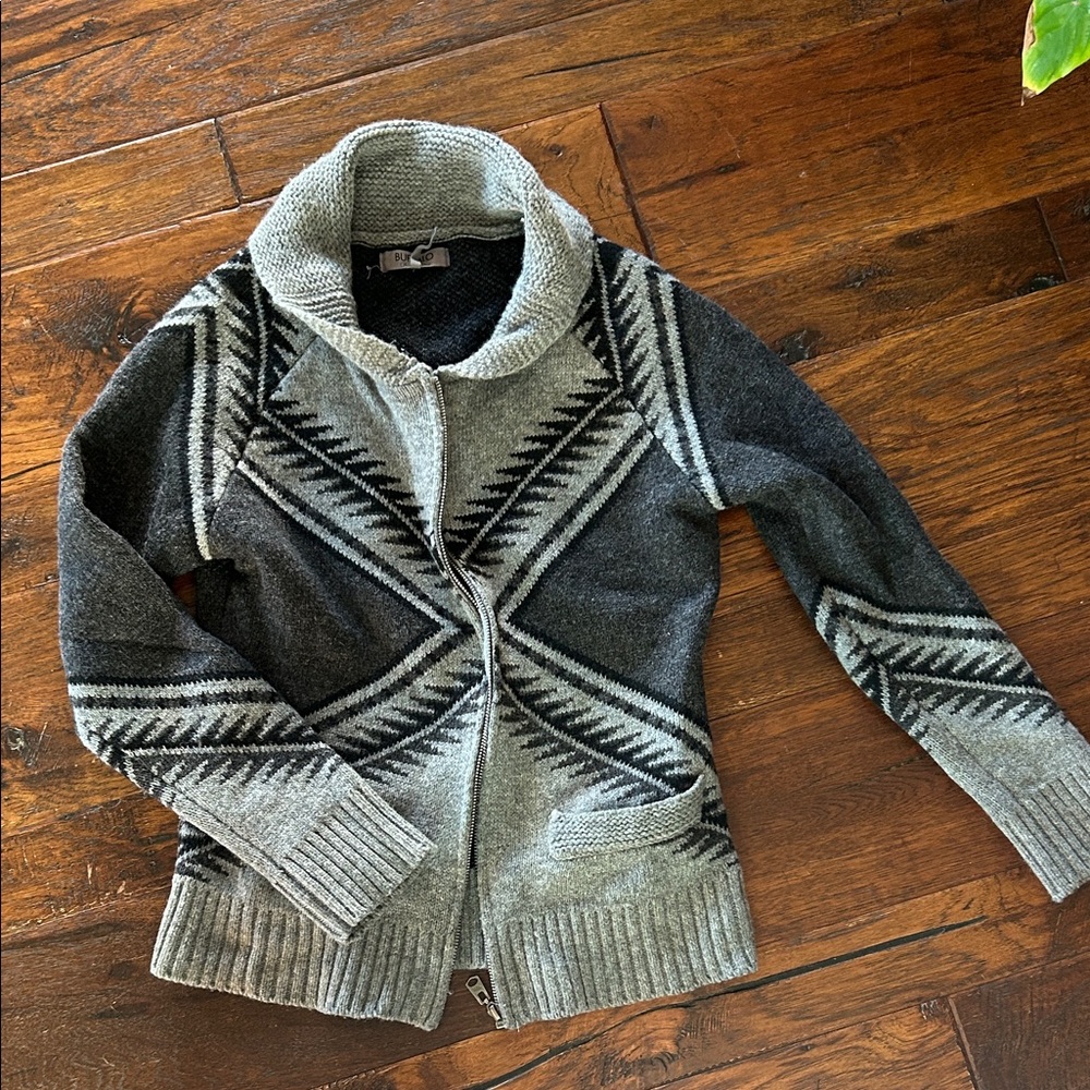 Charcoal and Light Gray Cardigan